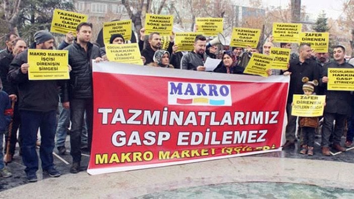 Makro işçileri üç ilde eylemde