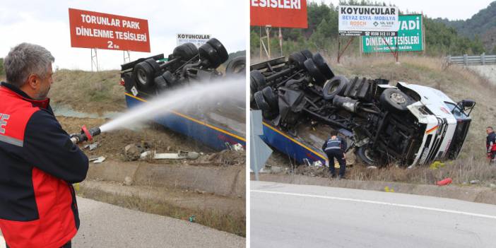 Amasya'da Yakıt Tankeri Devrildi: Sürücü Yaralı