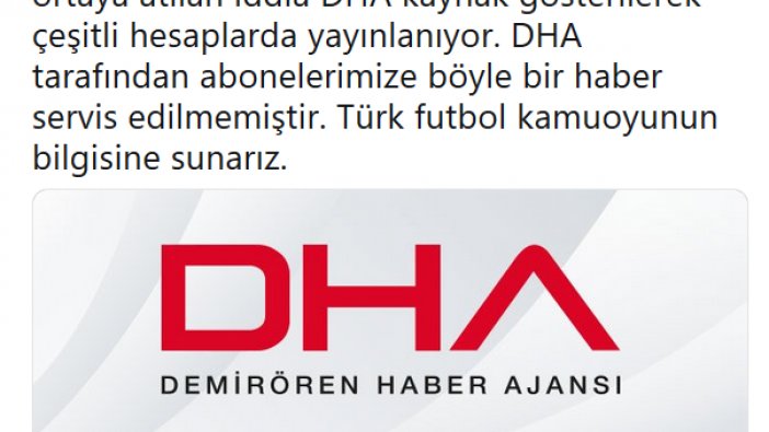 "Yıldırım Demirören istifa kararı aldı" iddialarına DHA'dan açıklama!