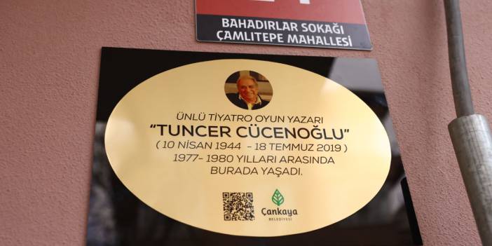 Dünya Çapında Ünlü Tiyatro Yazarı Cücenoğlu'nun Adı, Çankaya'da Yaşıyor