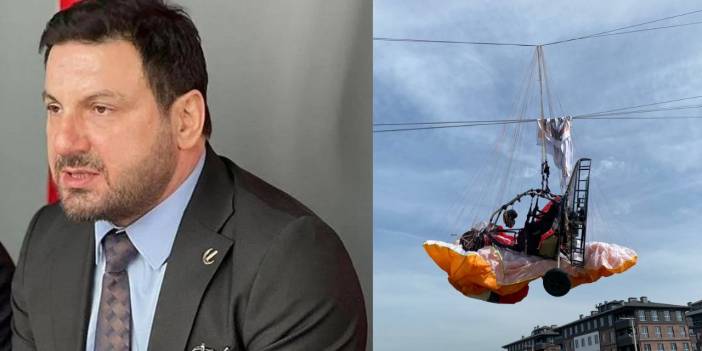 Davut Güloğlu'nun Tanıtımı Yapan Paramotor Elektrik Tellerine Takıldı