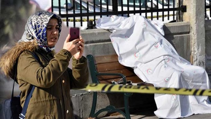 Konya'da hastane bahçesinde cesedin fotoğraf çeken kadını polis durduramadı