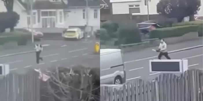 Polis arkasına bakmadan kaçtı! Sinirli sürücü elektrikli testereyle kovaladı