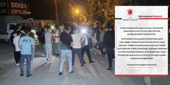 Sakarya Valiliği Paniğe Sebep Olan 'Kokuyu' Açıkladı