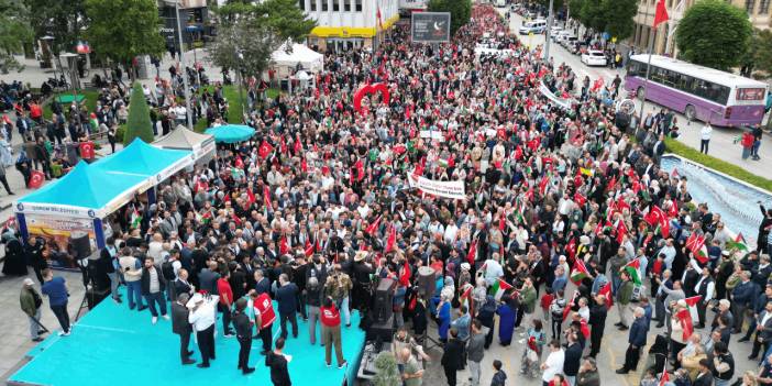 Binlerce Vatandaş, O İlde İsrail'i Protesto Etti