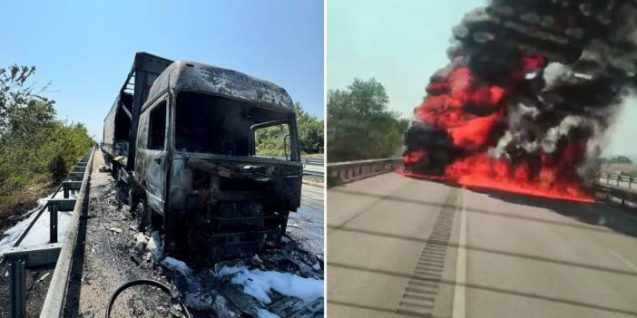 Tokat'ta Çinko Yüklü TIR'da Korkunç Yangın