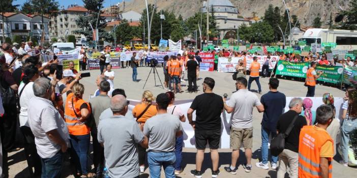 Tokat'ta maden arama protestosu