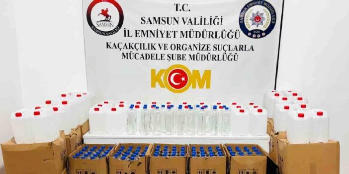 Samsun'da 1 ton etil alkol yakalandı