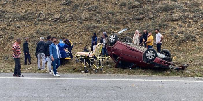 Gümüşhane'de otomobil takla attı: 1'i çocuk 6 kişi yaralandı