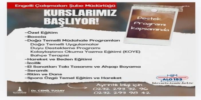 İzmir'de engelli yurttaşlar için kurs zamanı 'Kayıtlar başladı'