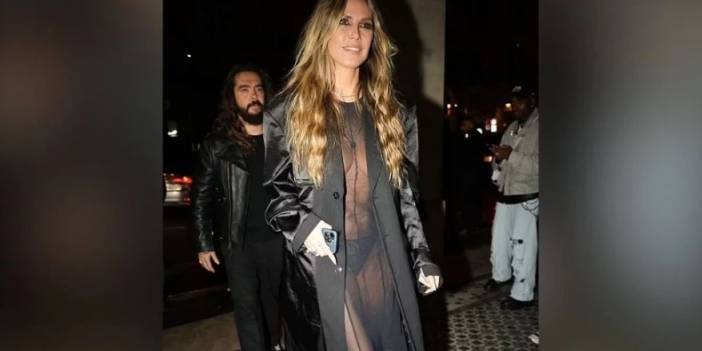 51 yaşındaki Heidi Klum şeffaf elbise giyince flaşlar durmadan patladı