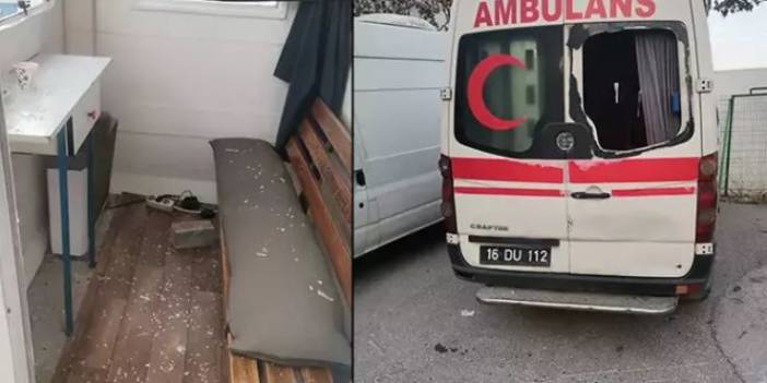 Ambulans ve güvenlik kulübesinin camlarını kıran şüpheliler aranıyor