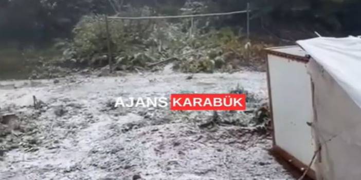 Karabük'ün yüksek kesimlerinde kar başladı