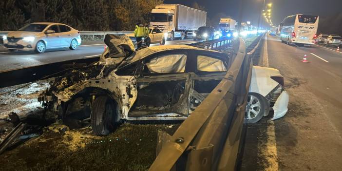 Anadolu Otoyolu'nda trafik kazası trafik yarattı