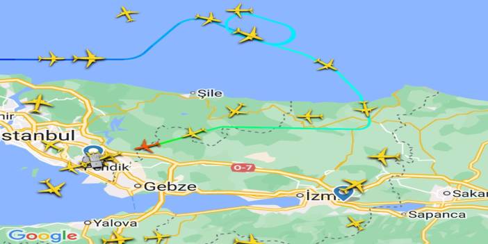 Şiddetli lodos nedeniyle uçaklar havada tur atıyor