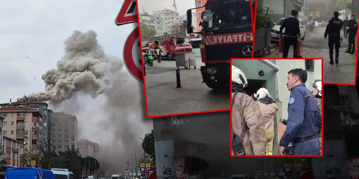 Yangın dumanı Kadıköy'ü kapladı. O anlar kamerada