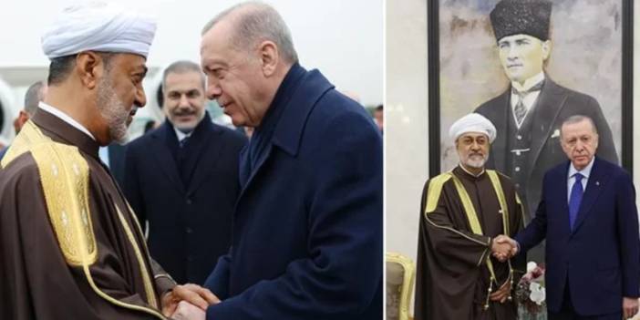 Erdoğan Umman Sultanı'nı resmi törenle karşıladı