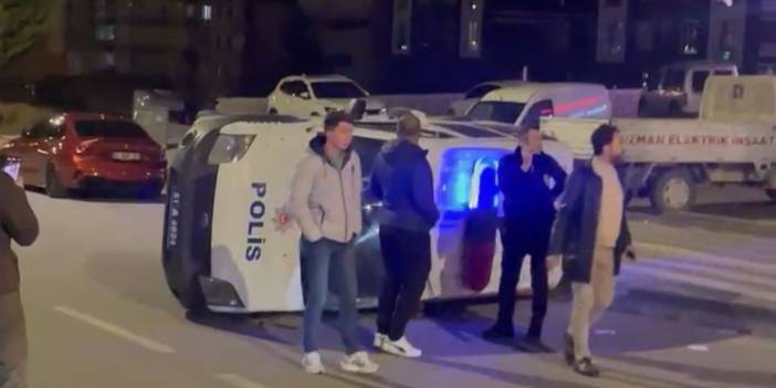 Polis aracı ile otomobil çarpıştı: 2'si polis 6 yaralı