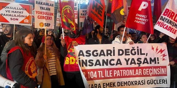 Ankara'da 'asgari ücret' protestosu