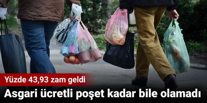 Asgari ücretli poşet kadar bile olamadı. Yüzde 43,93 zam geldi