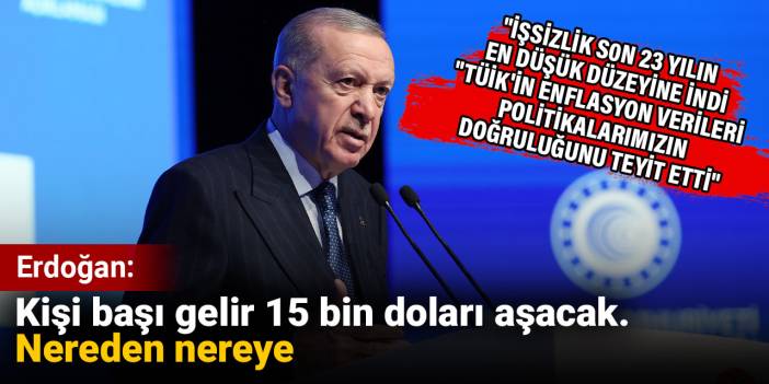 Erdoğan: Kişi başı gelir 15 bin doları aşacak. Nereden nereye