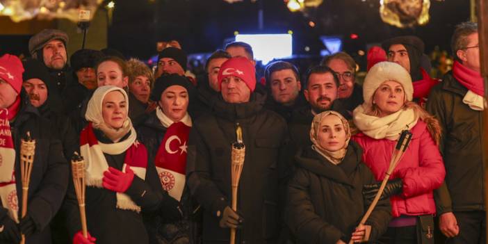 Kars'ta meşaleli Sarıkamış yürüyüşü