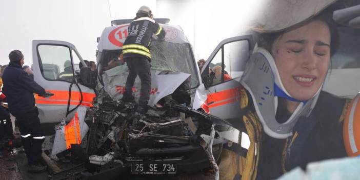 Kaza ihbarına giden ambulans TIR'A çarptı