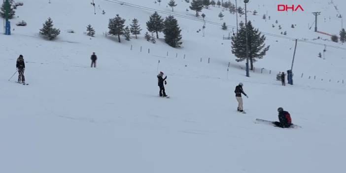 Kartalkaya'da 'kayak keyfi' yeniden başladı! Hiçbir şey olmamış gibi pistler açıldı