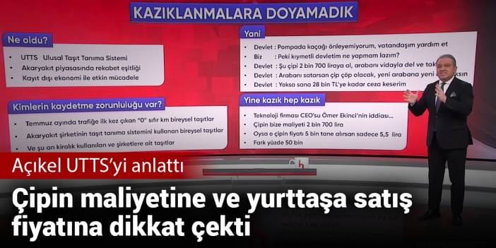 Açıkel UTTS’yi anlattı: Çipin kâr marjına tepki gösterdi