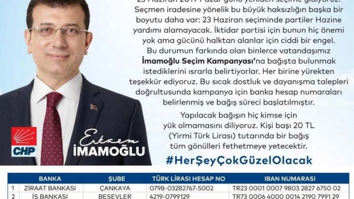 Ekrem İmamoğlu'na nasıl bağış yapılır? İmamoğlu'na bağış için hesap numarası