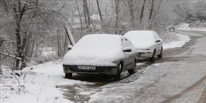 Kırklareli'nde kar yağışı etkili oluyor
