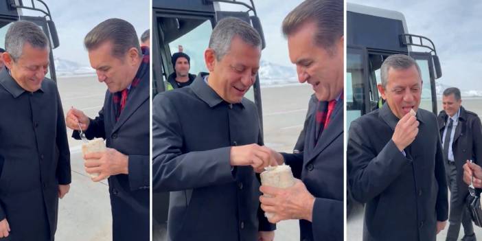 Sarıgül Özgür Özel'i tulum peynirle karşıladı