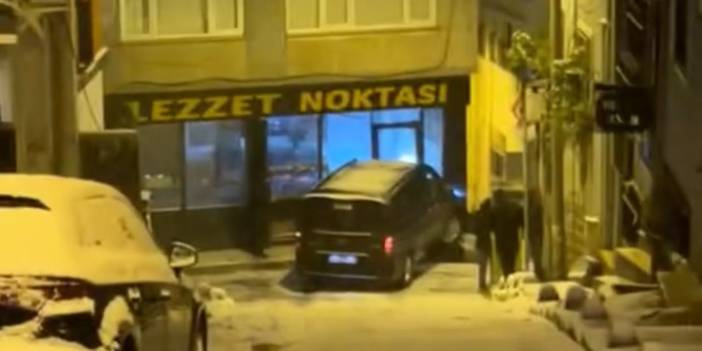 Karda kayıp restorana girdi: Böyle yokuşa kim ne yapsın