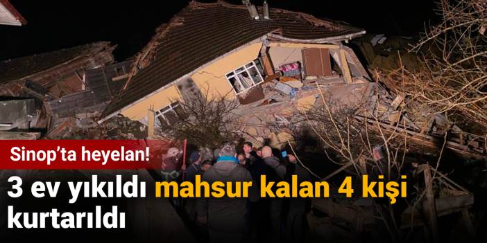 Sinop'ta heyelan: Karı koca göçük altında mahsur kaldı!