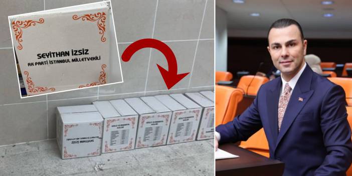 AKP'li vekil yardım kolilerine ismini yazdırdı