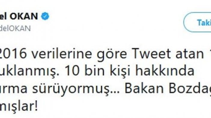 'Türkiye'de tweet attı diye tutuklanan bir Allah'ın kulu var mı?' diyen Bozdağ'a 'sayılı' yanıt!