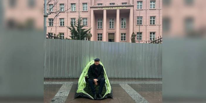 Mahmut Tanal Adalet Bakanlığı önünde 'adalet' nöbetine başladı