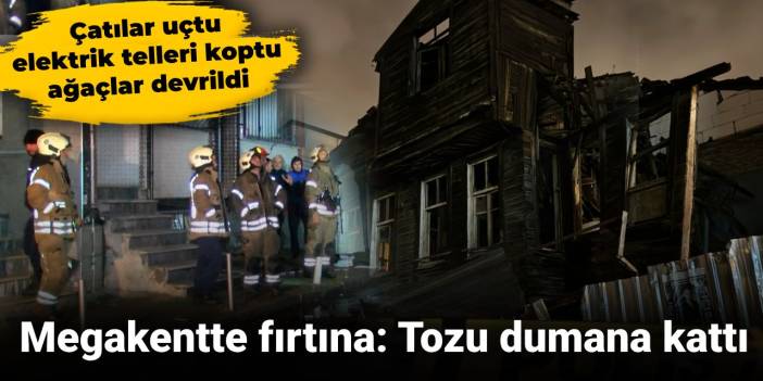 Megakentte fırtına, tozu dumana kattı: Çatılar uçtu, elektrik telleri koptu, ağaçlar devrildi