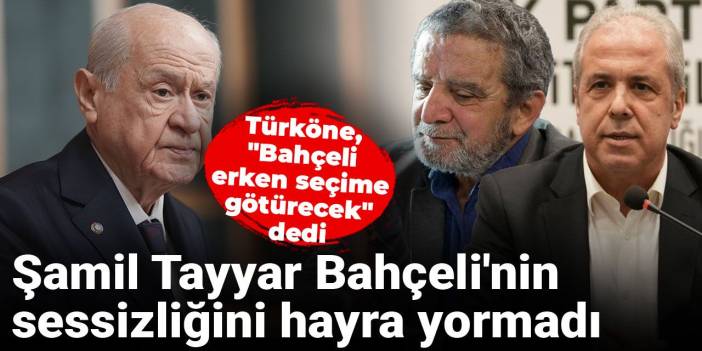 Türköne, "Bahçeli erken seçime götürecek" dedi, Şamil Tayyar Bahçeli'nin sessizliğini hayra yormadı