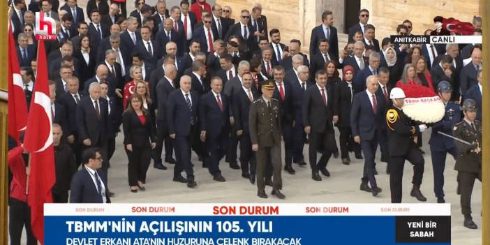 Devlet erkanı 23 Nisan için Anıtkabir'de