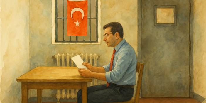 İmamoğlu cezaevindeki odasını çizdi