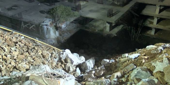 Sarıyer'de çöken yolun onarım çalışmaları sürüyor