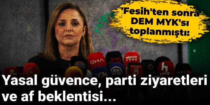 'Fesih'ten sonra DEM MYK'sı: Yasal güvence, parti ziyaretleri ve af beklentisi
