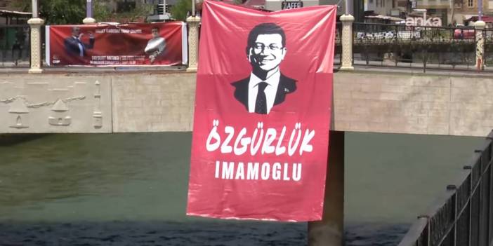 Bayburt'un kalbinin attığı yere asıldı: İmamoğlu'na Özgürlük