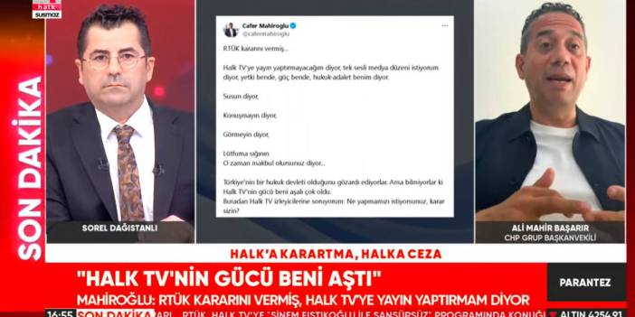 Halk TV'nin karartılmasına Ali Mahir Başarır'dan tepki: Yasak 86 milyona!