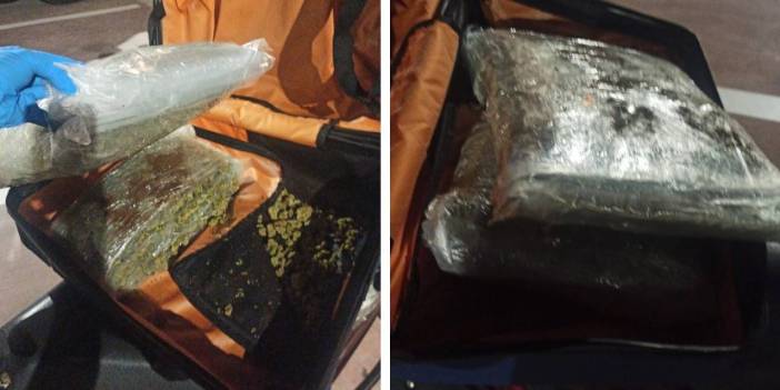 Valizli motosikletliden kilo kilo uyuşturucu çıktı