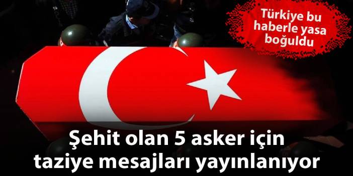 Türkiye'yi yasa boğdu: Şehit askerler için taziye mesajları