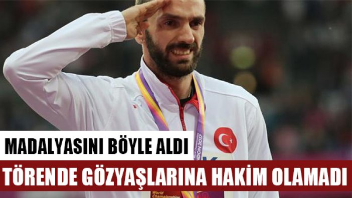 Ramil Guliyev madalya töreninde gözyaşlarını tutamadı