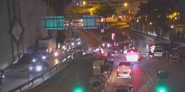 Tünel kapatan motosikletli gruba ceza yağdı