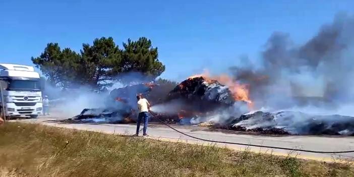 Traktörde başlayan yangın tarlayı kül etti!